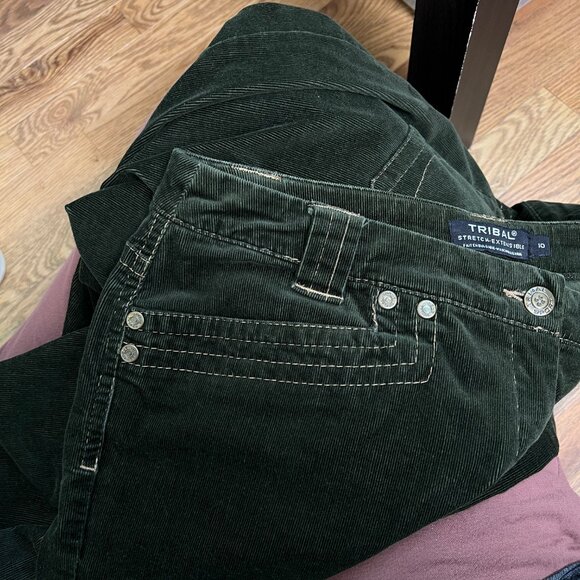 Vintage 90s Y2K Corduroy Velvet Pants Preppy Trousers Full Length Fall Boho Chic - Picture 7 of 8